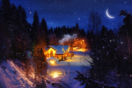 house at nighttime